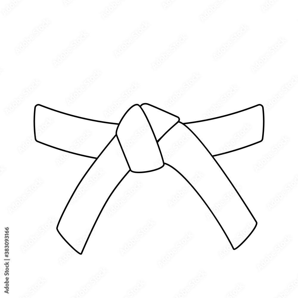 Karate belt outline icon. Clipart image isolated on white background ...