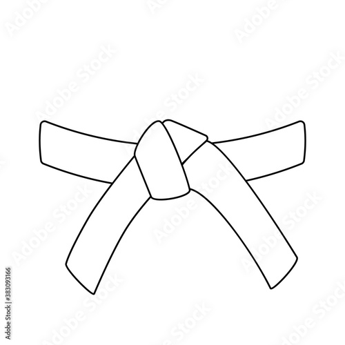 Karate belt outline icon. Clipart image isolated on white background.