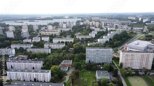 Jastrzębie Zdrój, Śląsk, Polska z lotu ptaka, bloki mieszkalne  z lat 70 XX wieku