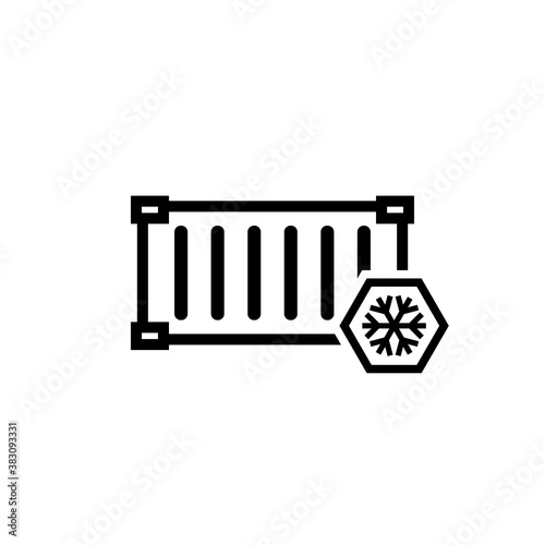 Reefer container line icon. Clipart image isolated on white background.