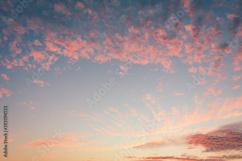 Cirrocumulus clouds sunset sky landscape