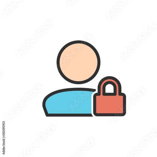 User Lock Icon. Security, protection sign