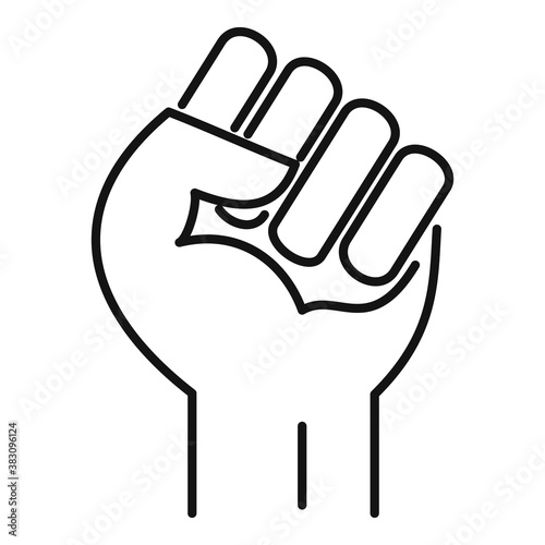 Stop racism fist icon. Outline stop racism fist vector icon for web design isolated on white background
