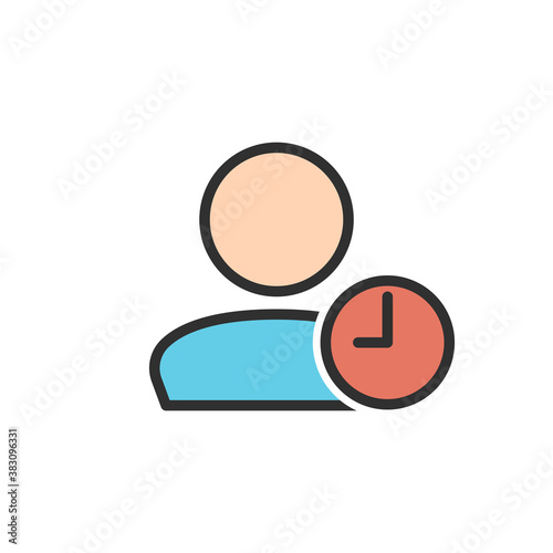User Time Icon. Employee office work time. User schedule icon