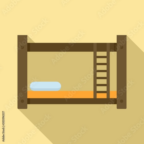 Room bunk bed icon. Flat illustration of room bunk bed vector icon for web design