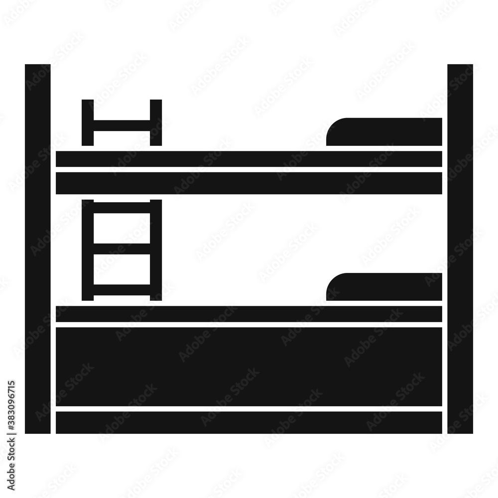 Interior bunk bed icon. Simple illustration of interior bunk bed vector icon for web design isolated on white background Interior bunk bed icon. Simple illustration of interior bunk bed vector icon for web design isolated on white background