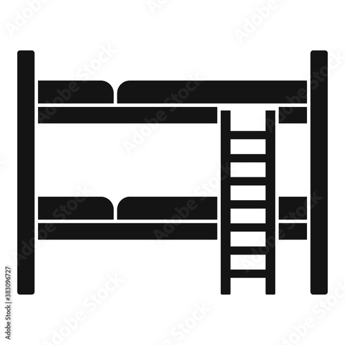Hostel bunk bed icon. Simple illustration of hostel bunk bed vector icon for web design isolated on white background