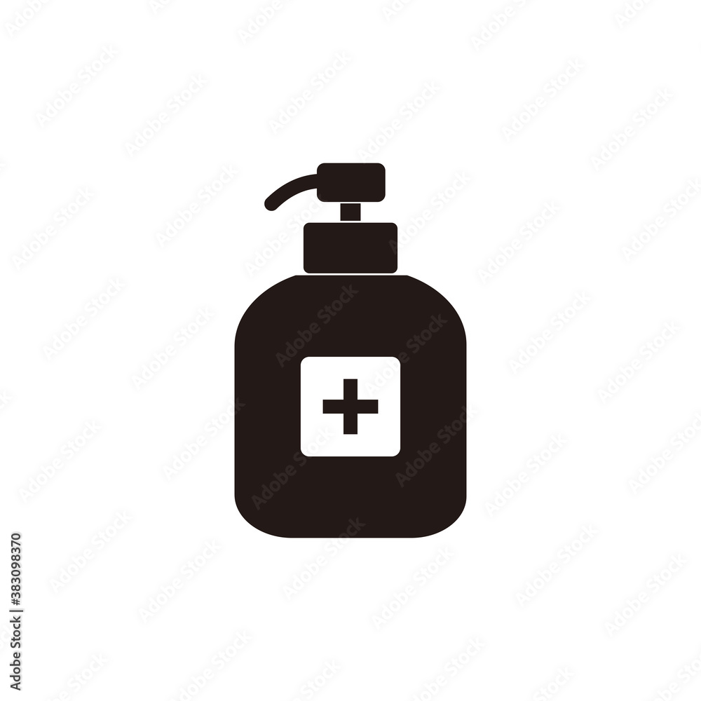 Obraz premium Hand sanitizer icon vector. Disinfection. Hand sanitizer bottle icon, liquid soap icon vector