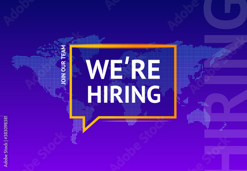 We are Hiring Concept Square Banner Poster Flyer. Vector