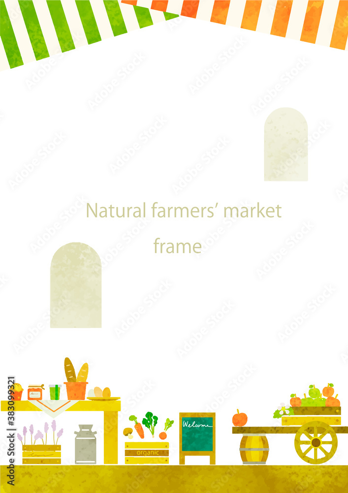 ヨーロッパ風ナチュラルマーケット背景イラスト 手描き水彩テクスチャ Stock Vector Adobe Stock