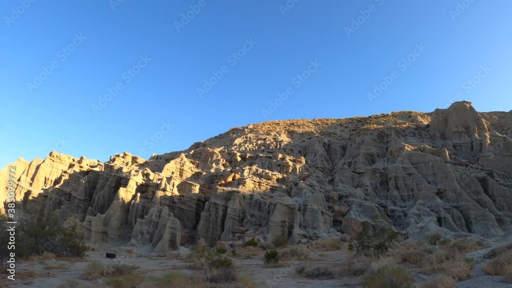 Redrock Canyon California Sate Park comes to life with all its complex geological sandstone formations - sweeping parallax view
