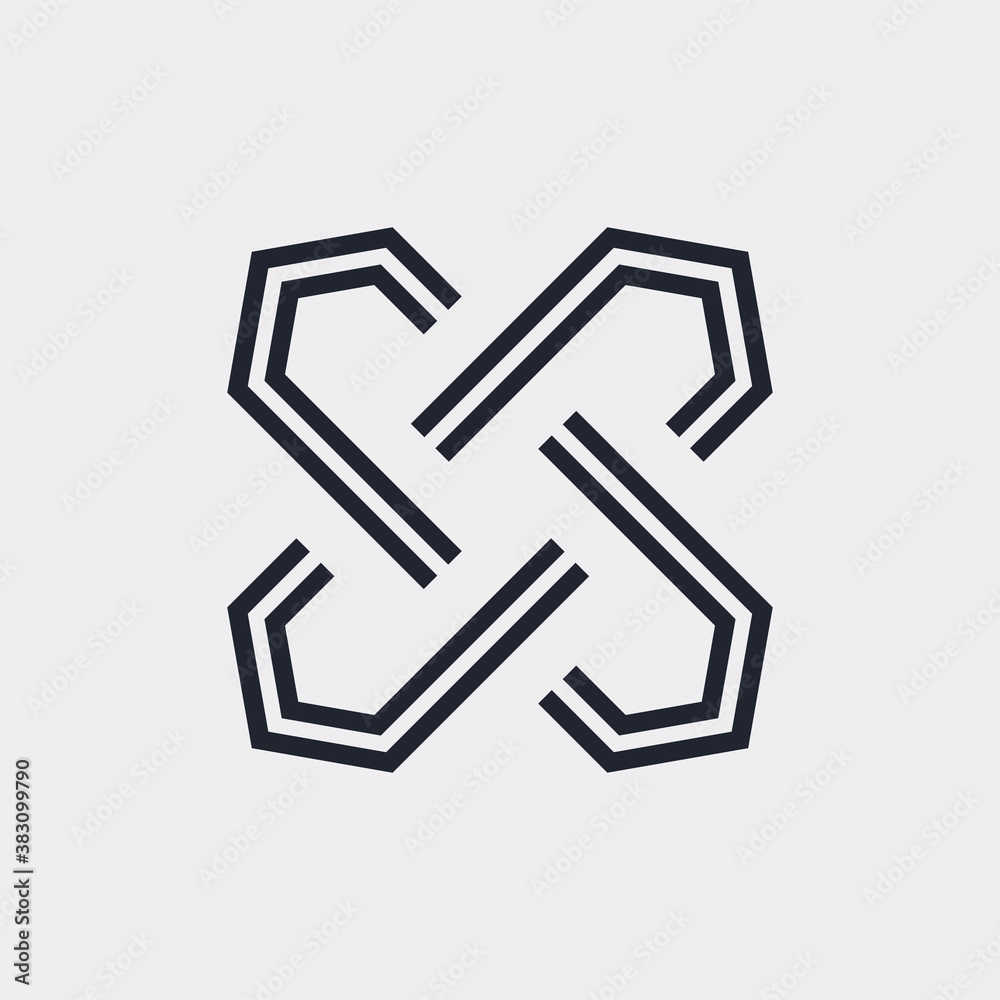 Complex Geometric Contemporary Element. Logo Template Design for Business Corporate Sign. Abstract Merged Figures for Websites, Mobile App, or Info Graphics on Gray Backdrop Complex Geometric Contemporary Element. Logo Template Design for Business Corporate Sign. Abstract Merged Figures for Websites, Mobile App, or Info Graphics on Gray Backdrop
