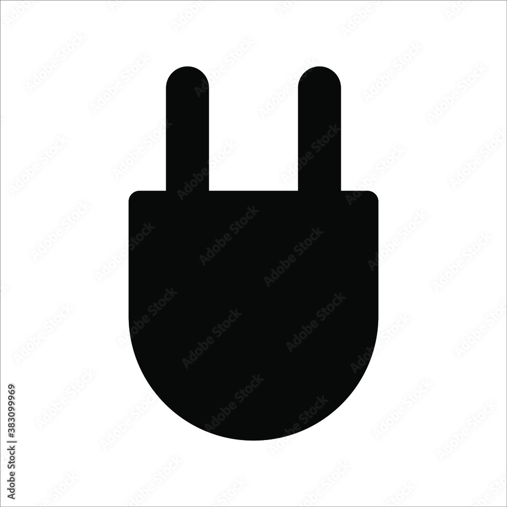 Electric socket with a plug icon on white background Electric socket with a plug icon on white background