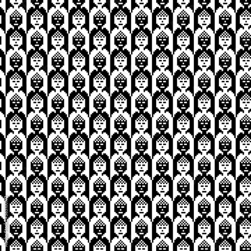 Tessellation art big collection. Black and white icon pattern set.