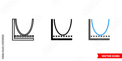 Minimum value icon of 3 types color, black and white, outline. Isolated vector sign symbol.