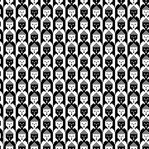Tessellation art big collection. Black and white icon pattern set.
