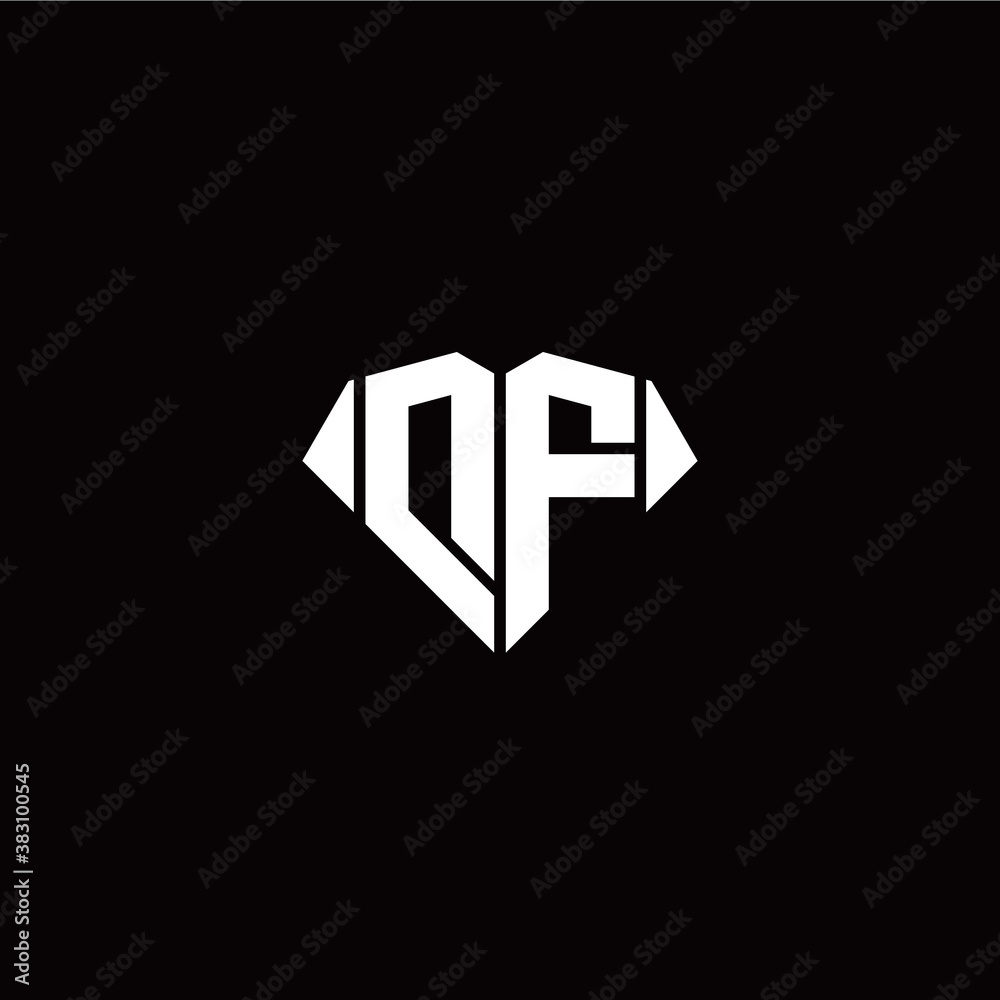 D F initial letter with diamond shape origami style logo template vector D F initial letter with diamond shape origami style logo template vector