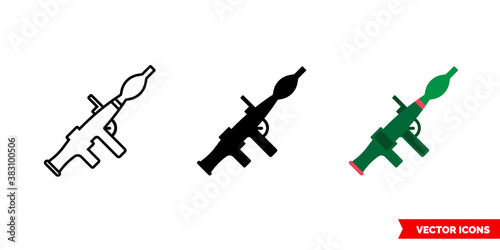 RPG icon of 3 types color, black and white, outline. Isolated vector sign symbol.