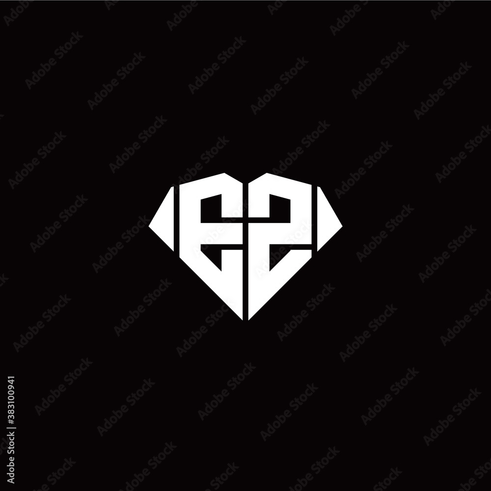 Obraz premium E Z initial letter with diamond shape origami style logo template vector