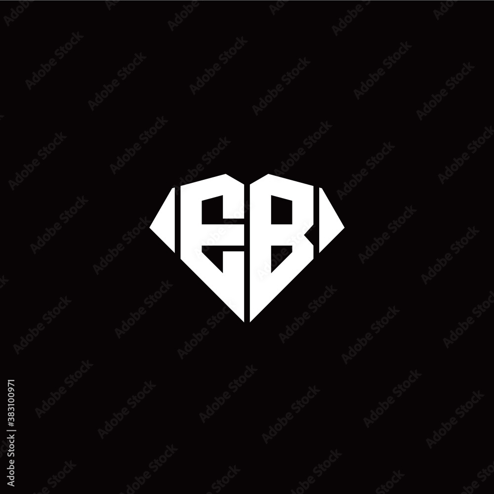 Obraz premium E B initial letter with diamond shape origami style logo template vector