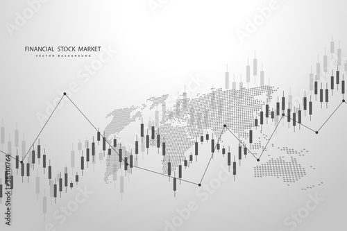 Stock market graph or forex trading chart for business and financial concepts, reports and investment . Vector illustration