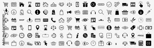 Set of Shopping Online icon.Shopping and ecommerce icons set.Online shopping set.Payment elements. Vector illustration.