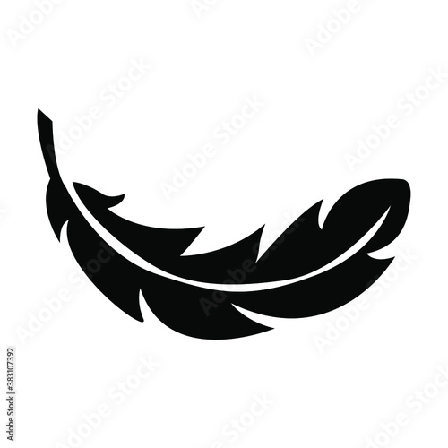 feather icon, bird feather on a white background, vector illustration
