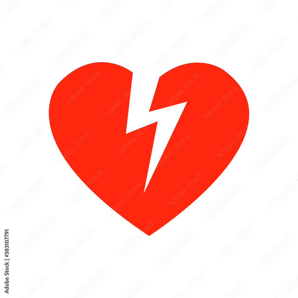 broken heart icon, vector illustration