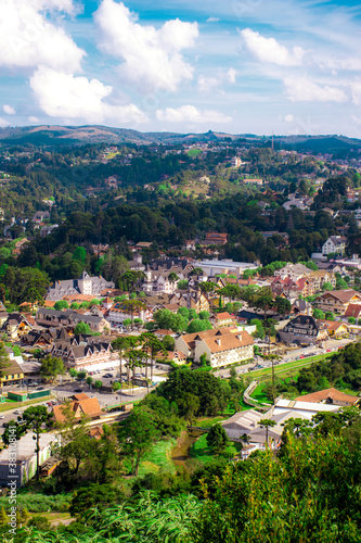 The village in the valley with a beautiful landscape.