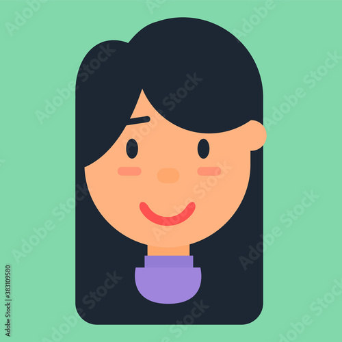 Female avatar, woman profile icon for network