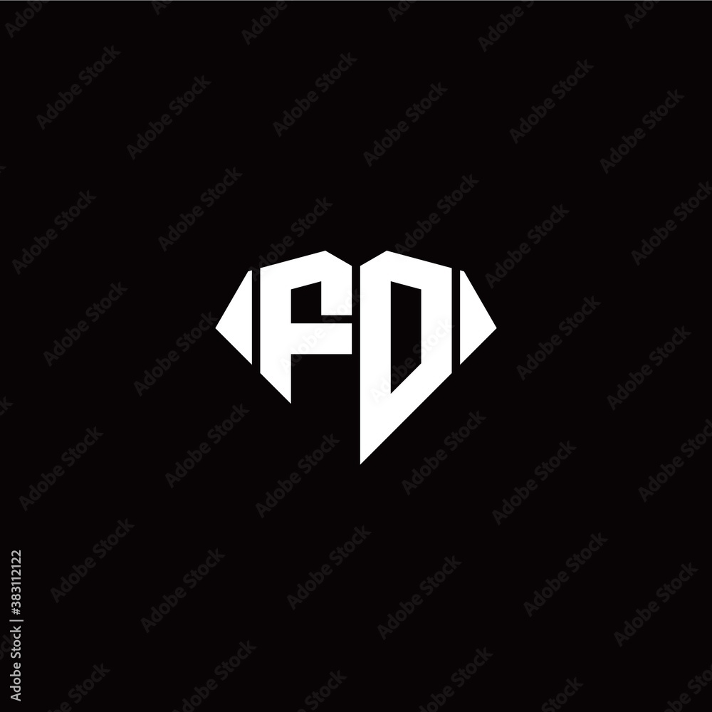 F O initial letter with diamond shape origami style logo template vector F O initial letter with diamond shape origami style logo template vector