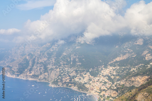 Coastline of Positano city, Amalfi coast, Italy