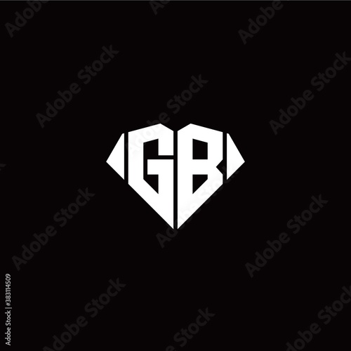 Free Download G B initial letter with diamond shape origami style logo template vector - GFXLoad
