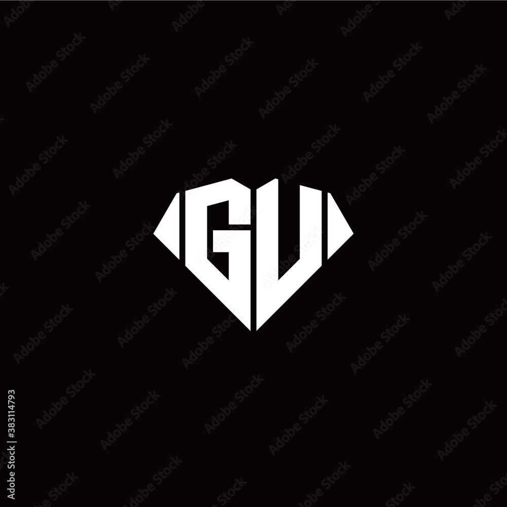 G U initial letter with diamond shape origami style logo template vector G U initial letter with diamond shape origami style logo template vector
