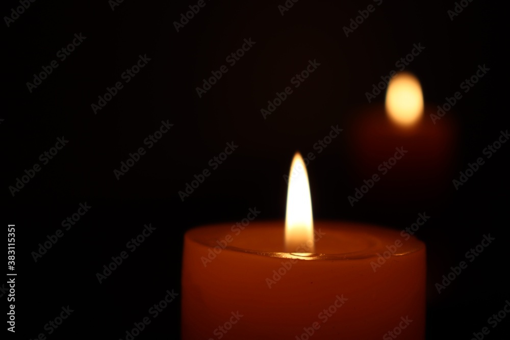 Candle black background of mourning funeral moment of silence Candle black background of mourning funeral moment of silence