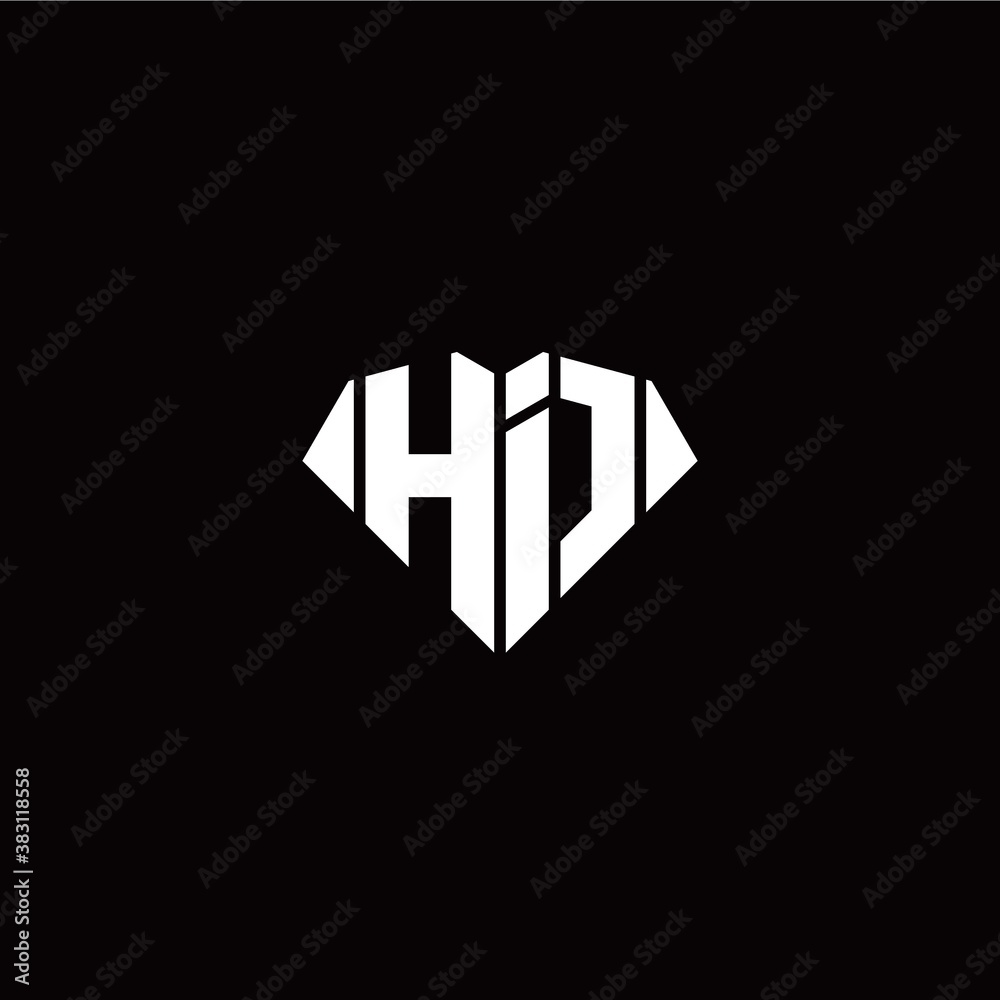 H I initial letter with diamond shape origami style logo template vector H I initial letter with diamond shape origami style logo template vector