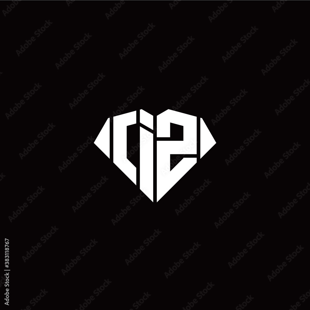 I Z initial letter with diamond shape origami style logo template vector I Z initial letter with diamond shape origami style logo template vector