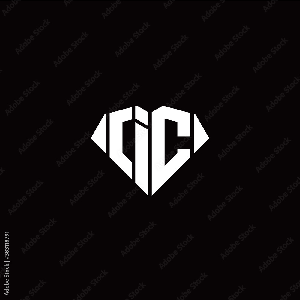 I C initial letter with diamond shape origami style logo template vector I C initial letter with diamond shape origami style logo template vector