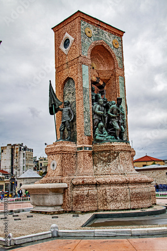 Taksim Square monument in Istanbul, Turkey. Crafted by an Italian Pietro Canonica and inaugurated in 1928