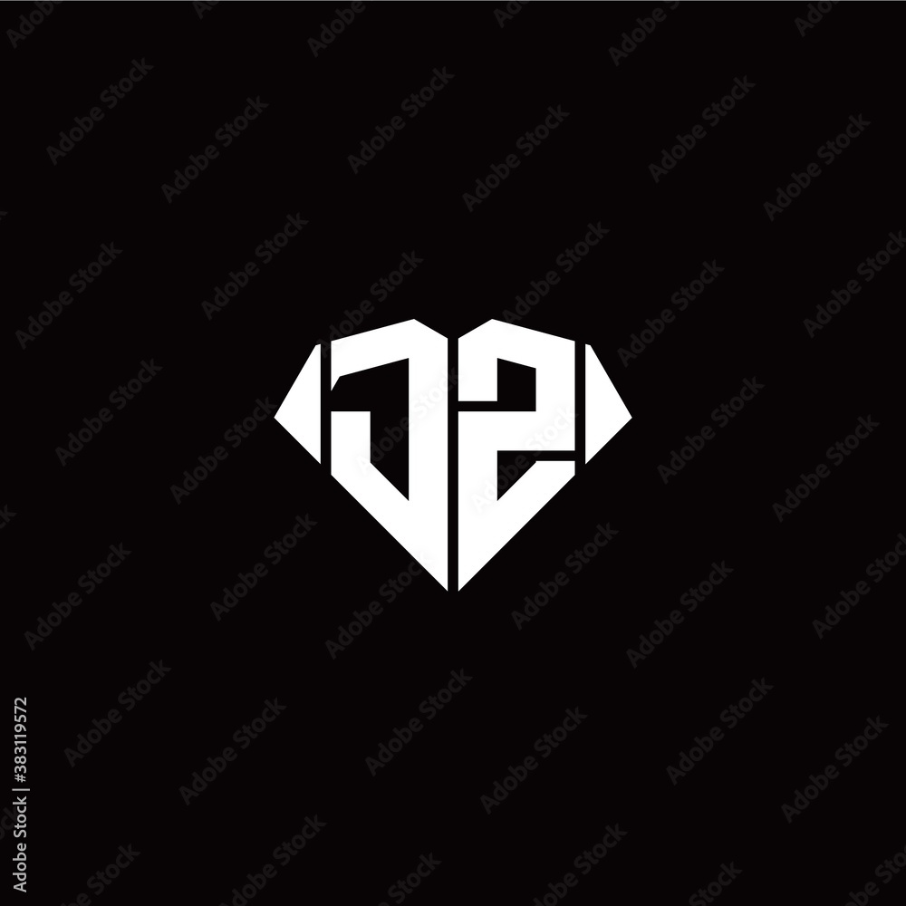 J Z initial letter with diamond shape origami style logo template vector J Z initial letter with diamond shape origami style logo template vector
