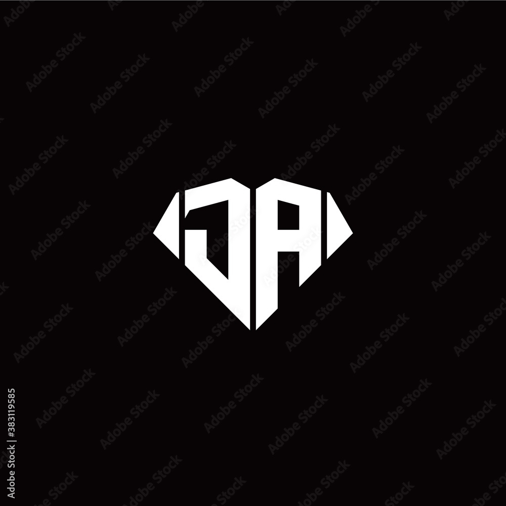J A initial letter with diamond shape origami style logo template vector J A initial letter with diamond shape origami style logo template vector