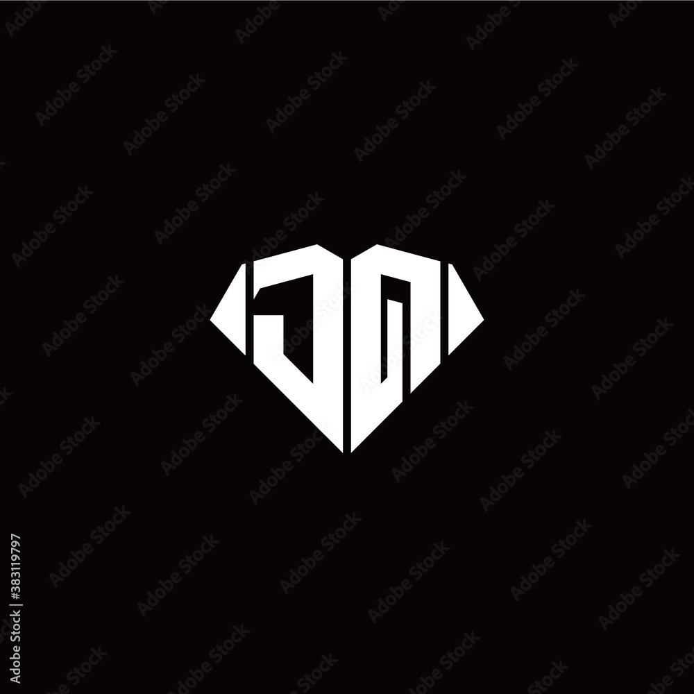 J Q initial letter with diamond shape origami style logo template vector J Q initial letter with diamond shape origami style logo template vector