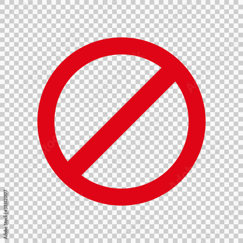 no entry restriction sign forbidding parking etc. Red round sign isolated on transparent background. Vector EPS 10