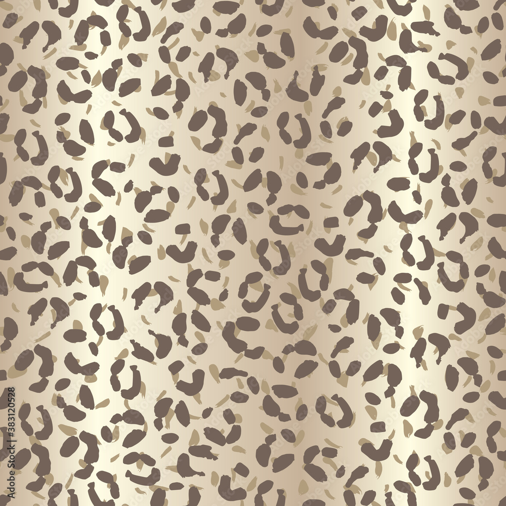 Seamless leopard skin spotted pattern with beige brown textured gradient background. Seamless leopard skin spotted pattern with beige brown textured gradient background.