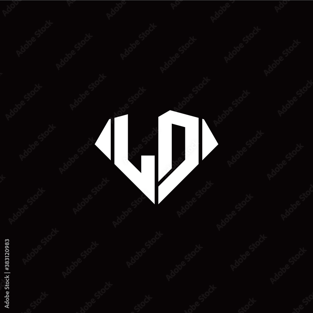 L D initial letter with diamond shape origami style logo template vector L D initial letter with diamond shape origami style logo template vector