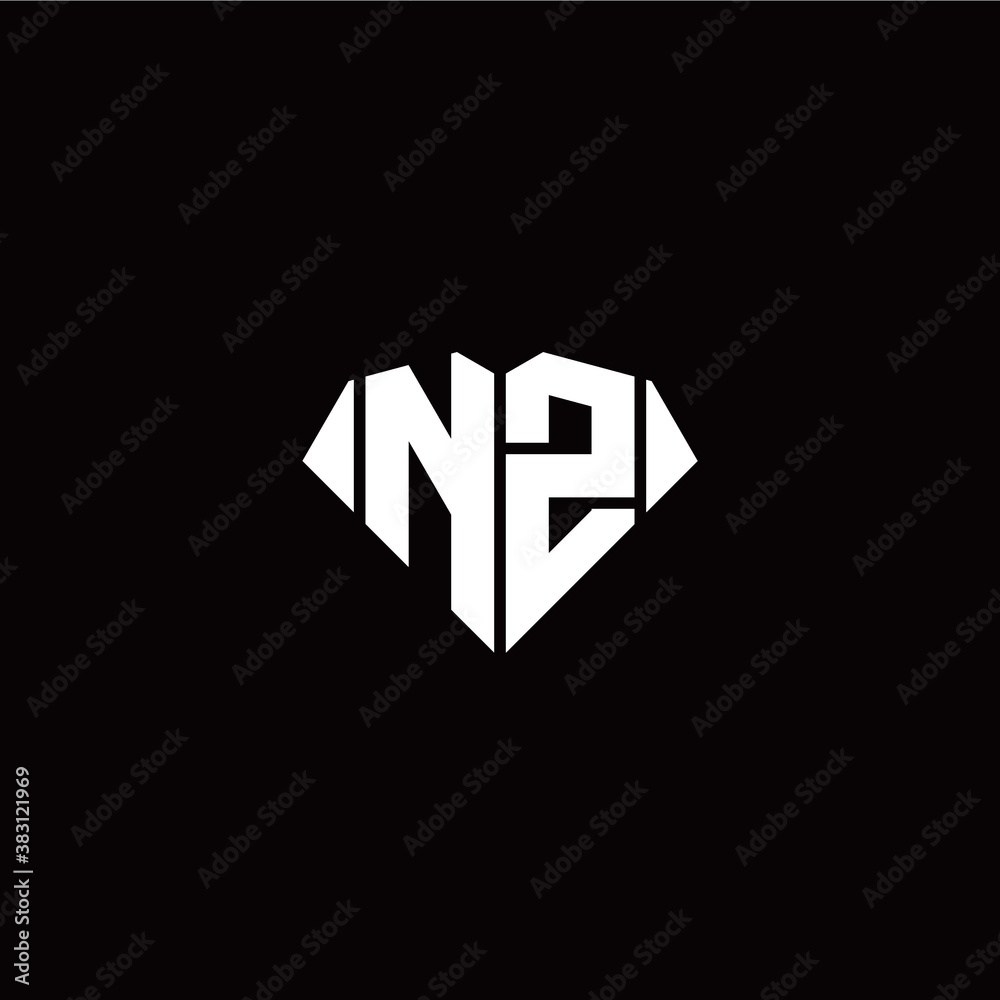 N Z initial letter with diamond shape origami style logo template vector N Z initial letter with diamond shape origami style logo template vector