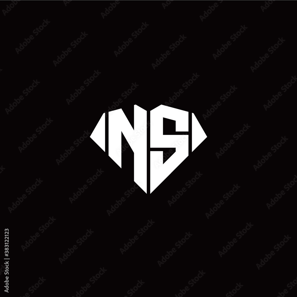 N S initial letter with diamond shape origami style logo template vector N S initial letter with diamond shape origami style logo template vector