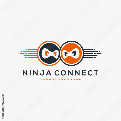 ninja head logo vector