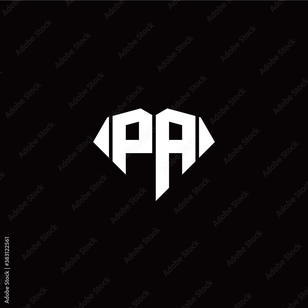Fototapeta premium P A initial letter with diamond shape origami style logo template vector