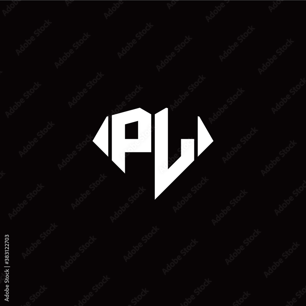 P L initial letter with diamond shape origami style logo template vector P L initial letter with diamond shape origami style logo template vector